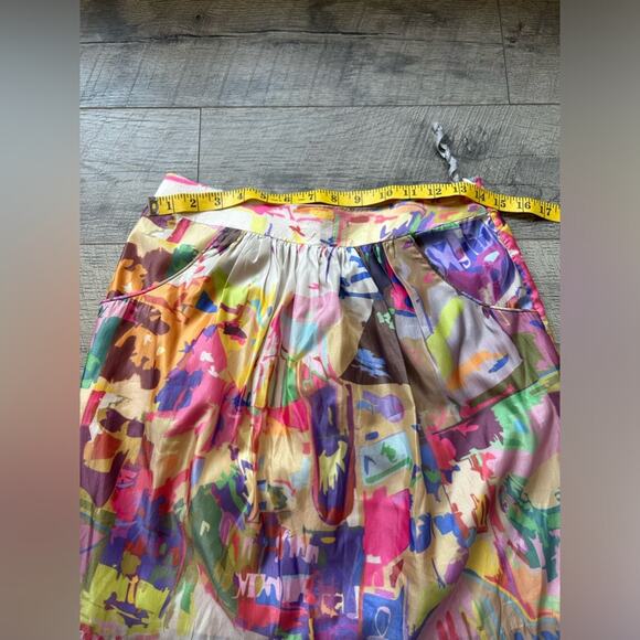Anthropologie Rohit Gandhi + Rahul Khann- silky skirt- mini, XS , abstract color - Picture 10 of 11